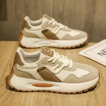 Мужская обувь Putian 2024 года, новые зимние дышащие сетчатые кроссовки Forrest Gump на толстой подошве, молодежные спортивные кроссовки для бега и папы, модная обувь 39