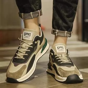 Мужская обувь Putian Coco 2024 года, новая осенняя дышащая сетчатая спортивная обувь для мужчин с толстой подошвой для папы 39 серый