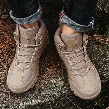 Мужская обувь, размер 39-49. Джинсовые ботинки, военные ботинки для тренировок на открытом воздухе, ботинки «Челси» для пустыни, обувь для походов и альпинизма. 39