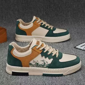 Мужская обувь Ретро-обувь на плоской подошве, тренд универсальной спортивной обуви, повседневная обувь на низком каблуке 39 синий