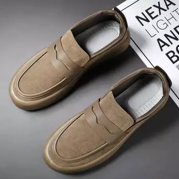 Мужская обувь, роскошная замшевая кожаная повседневная обувь, нескользящая мягкая подошва, мокасины, новые деловые туфли для мужчин, кроссовки 39 коричневый