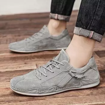 Мужская обувь ручной работы из натуральной кожи, дизайнерские кроссовки, удобные мужские повседневные замшевые туфли для активного отдыха, горячая распродажа, мокасины 38 коричневый