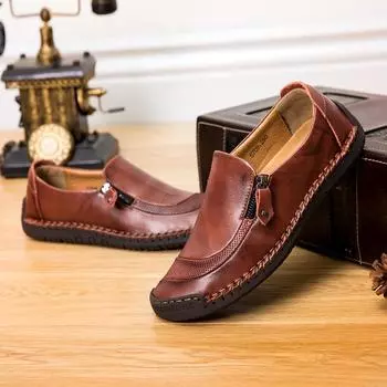 Мужская обувь ручной работы, повседневная кожаная обувь, мужские лоферы, удобная прогулочная обувь для вождения, мокасины, мужская обувь на плоской подошве 39 жёлтый