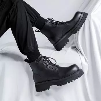 Мужская обувь ручной работы, повседневная обувь из кожи на шнуровке для мужчин, прогулочная обувь на плоской платформе, обувь для отдыха на открытом воздухе, лоферы, дышащие кроссовки 38 чёрный