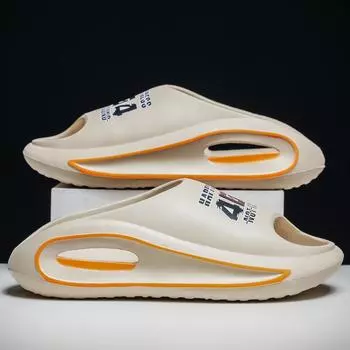 Мужская обувь с открытым носком для дома и улицы, пляжные тапочки, мужские сандалии из ЭВА, шлепанцы с цветными блоками, повседневные легкие нескользящие тапочки 44/45 белый