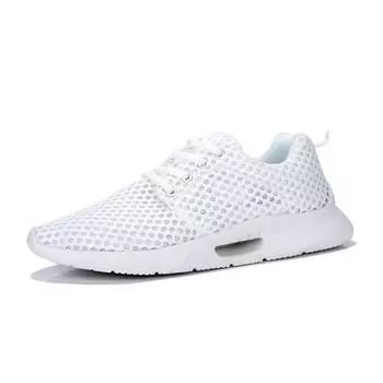 Мужская обувь с полыми дышащими отверстиями, кроссовки, сетчатая обувь, летняя легкая повседневная спортивная обувь, обувь для бега 48 белый