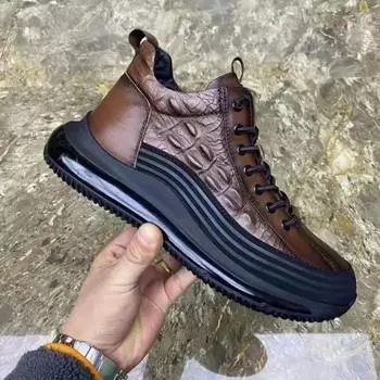 Мужская обувь с толстым воротником, повседневная, модная обувь с крокодиловым узором, легкая спортивная обувь Zapatillas De Hombre 47