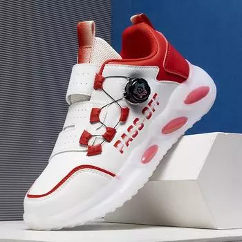 Мужская обувь с вращающимися кнопками кроссовки осень и зима новые универсальные повседневные кроссовки для бега подростков интернет знаменитости тот же папа обувь 39