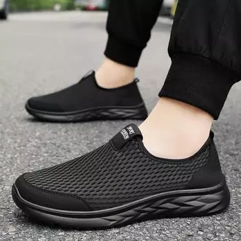 Мужская обувь с выемками, дышащая и без запаха, сетчатая обувь для ленивых, обувь на одну ногу для пар 39