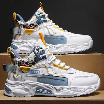 Мужская обувь с высоким берцем для осенних и зимних видов спорта, повседневная спортивная обувь для студентов, студентов, бегущих папиных туфель 39