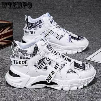 Мужская обувь с высоким берцем и граффити, мужская дышащая трендовая универсальная модная обувь для папы Net Red Tide, бренд INS 39 белый