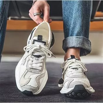 Мужская обувь сетчатая дышащая модная удобная повседневная спортивная обувь на платформе 39 зелёный