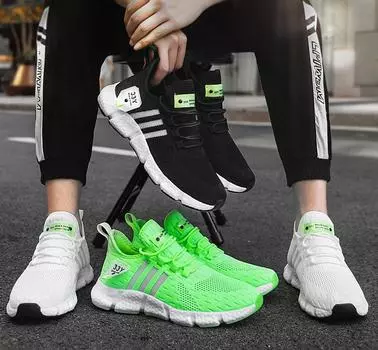 Мужская обувь сетчатая нескользящая спортивная обувь повседневная тонкая мужская обувь для бега 36 чёрный