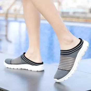 Мужская обувь, сетчатые повседневные кроссовки, летние прогулочные лоферы, мужские дышащие парусиновые кроссовки на плоской подошве, женская обувь 36 чёрный