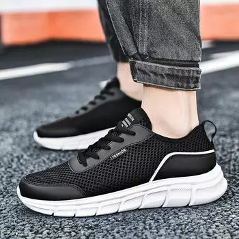 Мужская обувь сетчатые туфли летние полые дышащие кроссовки легкие кроссовки модная обувь 39