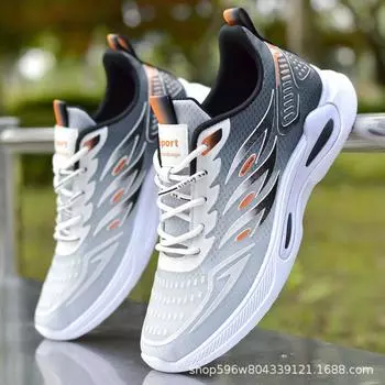 Мужская обувь Сетчатые туфли Повседневные универсальные кроссовки для бега Кроссовки Internet Celebrity Tide Студенческая дышащая дезодорирующая мужская обувь 38