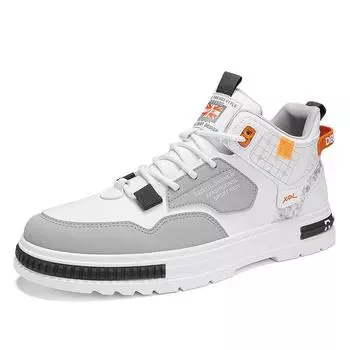 Мужская обувь со средним верхом, модная обувь на шнуровке, повседневная мужская маленькая белая обувь, спортивная повседневная рабочая одежда, обувь 39 чёрный