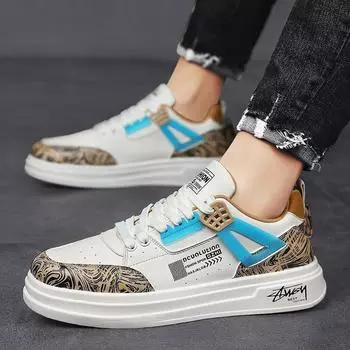 Мужская обувь спортивная обувь для скейтбординга летняя белая обувь мужская обувь на шнуровке на платформе повседневная обувь для скейтбординга модная обувь для подростков мужская 39