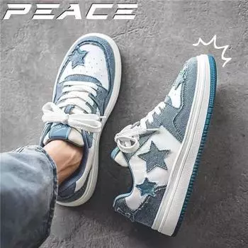 Мужская обувь Star board весна 2024 года, новинка, интернет-знаменитость, досуг, студент, Air Force One, корейская версия универсальной платформы, туфли Tide 40 синий