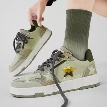 Мужская обувь Star, кроссовки для весенних досок, обувь в стиле хип-хоп для молодых мужчин 39 зелёный
