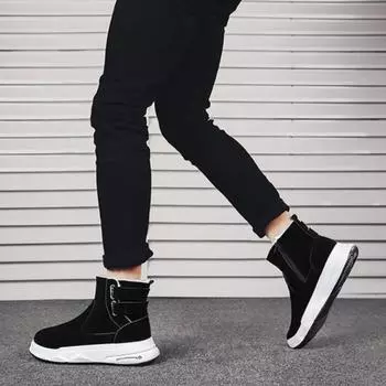 Мужская обувь, теплые мужские зимние ботинки с мехом, зимняя мода 2020 года, ретро, новая распродажа, нескользящая, винтажная, модная, 2025, размер 45 44 39