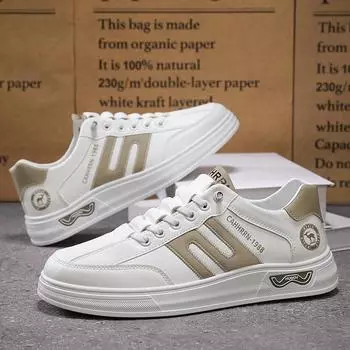 Мужская обувь Trend Casual One-Pedal Men s Board Shoes Нескользящие рабочие туфли с мягкой подошвой белого цвета 39