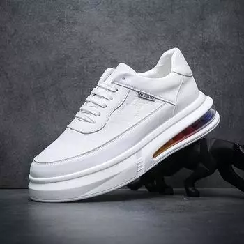 Мужская обувь тренд мода белые туфли летние воздушная подушка подошва европейские товары Вэньчжоу мужская обувь физическая прямая трансляция встряхнуть быстрая прямая поставка 38 белый