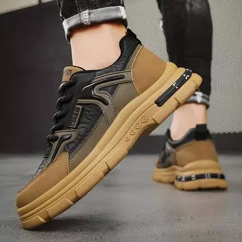 Мужская обувь тренд осень толстая подошва износостойкая инструментальная повседневная обувь ретро спортивная обувь для улицы с низким верхом нескользящая работа на работу 39