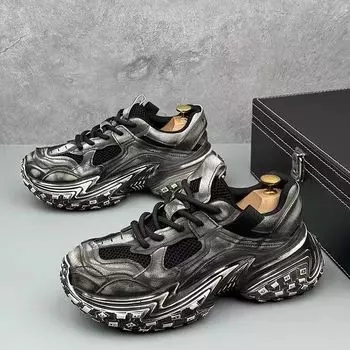 Мужская обувь Трендовая подошва Tire Sole Грязная обувь на платформе Повседневная универсальная износостойкая трендовая спортивная обувь 39