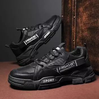 Мужская обувь. Трендовая повседневная рабочая обувь. Мужская износостойкая высококачественная противоскользящая спортивная обувь. 39 чёрный