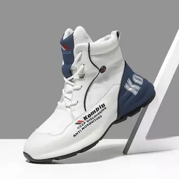 Мужская обувь, удобная и универсальная, обувь с высоким верхом и подошвой-мешком, модная и трендовая обувь для спорта и отдыха 44 белый