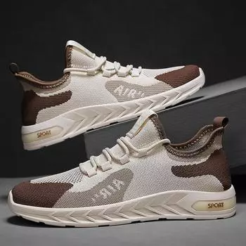 Мужская обувь, удобные кроссовки, дышащие кроссовки для мужчин, спортивная обувь Tenis с сеткой, кроссовки Waling 39 бежевый