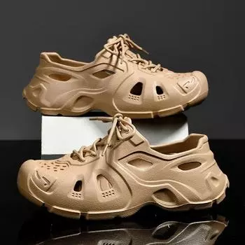 Мужская обувь, уличные удобные мужские сандалии, нескользящая повседневная обувь на толстой подошве, мужские высококачественные шлепанцы, дышащая садовая обувь 39