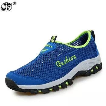 Мужская обувь унисекс 2024 года, повседневные мокасины, классические сетчатые туфли, дышащие мокасины на плоской подошве, мужские туфли на платформе, большие размеры 35-44 6.5 синий