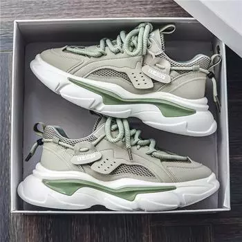 Мужская обувь - универсальная, дышащая, спортивная обувь на толстой подошве, повышающая рост, модная нескользящая и износостойкая мужская повседневная обувь 39