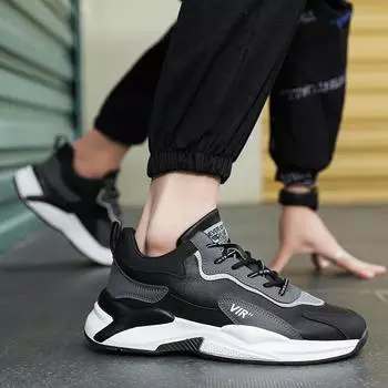 Мужская обувь Универсальная сетчатая повседневная обувь Новые дезодорирующие туфли с мягкой подошвой Весенние и осенние дышащие кроссовки Мужская обувь 39 белый