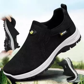Мужская обувь, универсальная, спортивная обувь, одинарные туфли, мягкая подошва, корейская версия, повседневная обувь, походная обувь 40 чёрный