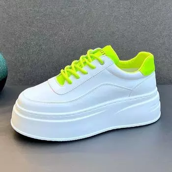 Мужская обувь, увеличивающая рост, новые белые модные дышащие туфли на толстой подошве, мужская модная универсальная повседневная обувь для досок 39