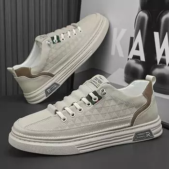 Мужская обувь Весенние дышащие кожаные туфли на мягкой подошве Белые туфли Туфли на плоской подошве Мужская обувь 39 бежевый