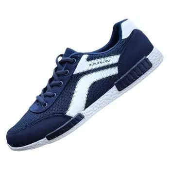 Мужская обувь Весенние новые модные туфли Дышащая сетчатая обувь Дезодорирующая спортивная и досуговая обувь Универсальная ажурная сетчатая обувь 39 чёрный