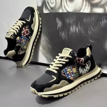 Мужская обувь Весенние персонализированные вышитые повседневные кроссовки Удобные дышащие прогулочные туфли Уличные туфли на шнуровке для скейтборда 39 синий