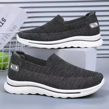 Мужская обувь. Весенние туфли для папы среднего возраста. Легкие полиуретановые туфли без шнуровки на плоской подошве для пожилых людей. 39