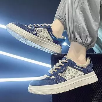 Мужская обувь. Весна 2024. Новые парусиновые туфли. Мужские спортивные и повседневные туфли для доски. Корейское издание. Модные студенческие модные туфли с толстой подошвой и высокой посадкой. 39 зелёный