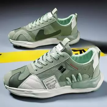 Мужская обувь Весна Дышащая сетчатая спортивная повседневная беговая дорожная папина универсальная модная обувь 39