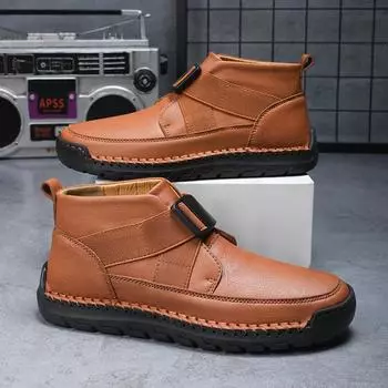 Мужская обувь Весна и осень Мужская повседневная деловая обувь Кожаная обувь Мужская кожаная поверхность Мягкая подошва Низкий верх повседневная обувь среднего возраста 38 коричневый