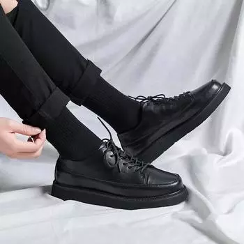 Мужская обувь Весна Мужская повседневная обувь Деловая классическая обувь Тренд Кожаные туфли D16-R 39 чёрный