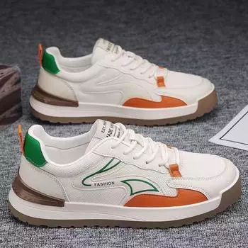 Мужская обувь Весна Новые дышащие сетчатые туфли Мужские модные студенческие скейтборды Мужская мягкая подошва Повседневная модная спортивная обувь 39