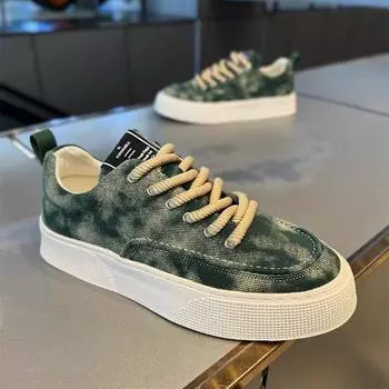 Мужская обувь Весна Новые повседневные парусиновые туфли Мужская дышащая мягкая подошва Тренд Удобная модная спортивная мужская обувь для сноуборда 39