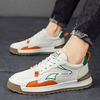 Мужская обувь Весна Новые сетчатые дышащие мужские кроссовки Forrest Gump Корейская версия Мужские мягкие повседневные модные кроссовки 39 белый