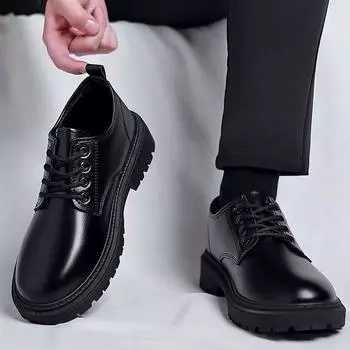 Мужская обувь Водонепроницаемая нескользящая обувь Мужская модная черная обувь Кожаная обувь Дышащая повседневная обувь 44